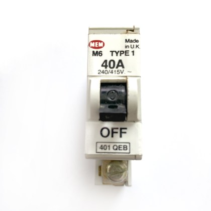 MEM 401QEB M6 40A 40 Amp MCB Circuit Breaker Type 1